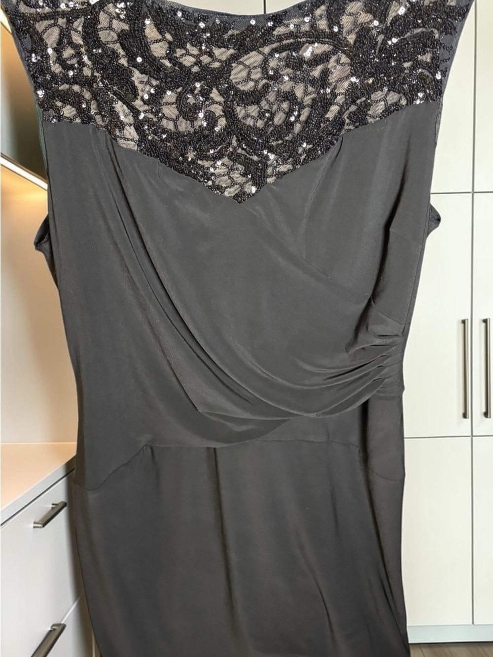 Lauren Ralph Lauren Black Sleeveless Sequin Lace Yoke Camisole